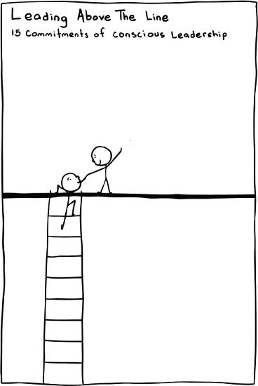 引言开篇漫画：一个小人沿着梯子从