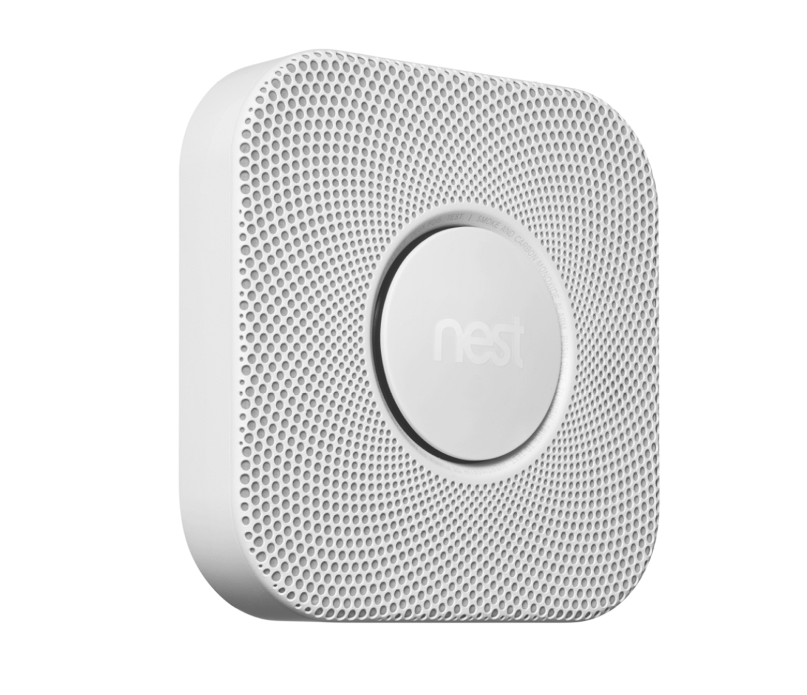 图：Nest Protect 烟雾与一氧化碳报警器——可从手机静音、有危险时推送到手机的第二款 Nest 产品