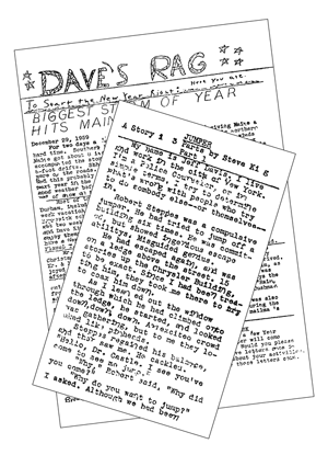 少年金和哥哥 Dave 自办的油印小报《Dave's Rag》影印件