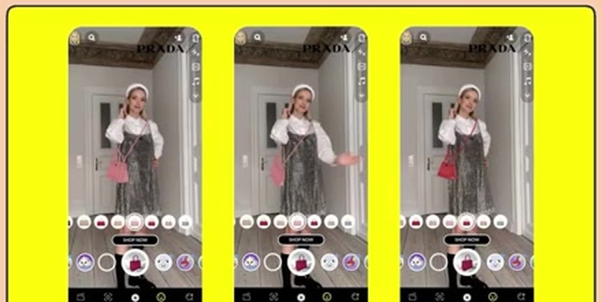Snapchat 相机里的 PRADA AR 试穿购物镜头
