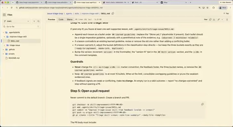 skill 更新的护栏与开 PR 步骤