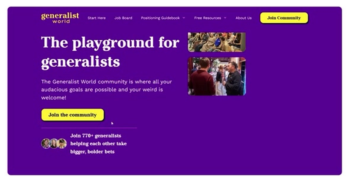 Generalist World 官网的社群页