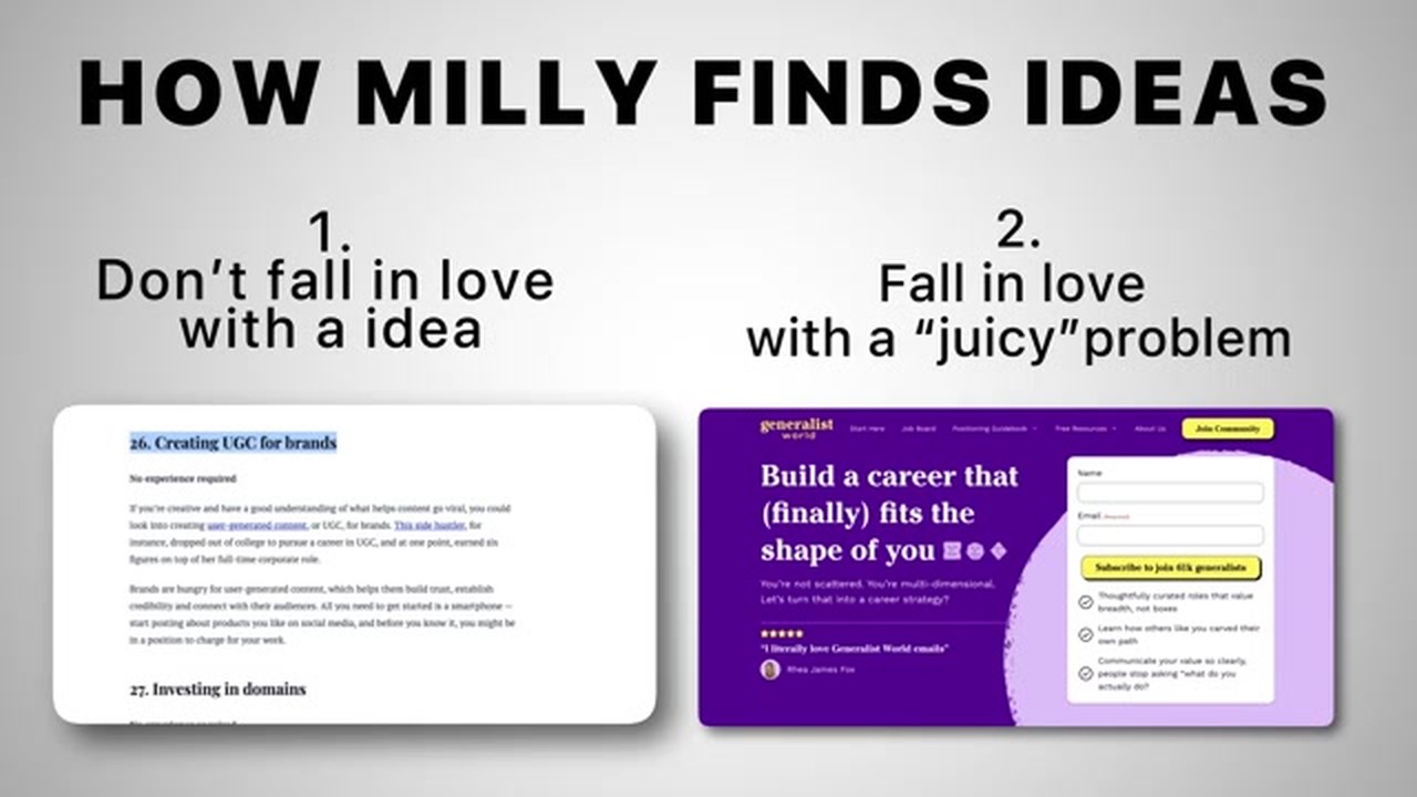 节目的章节卡 HOW MILLY FINDS IDEAS