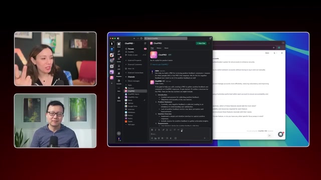 在 Slack 里 @ChatPRD 直接生成 PRD